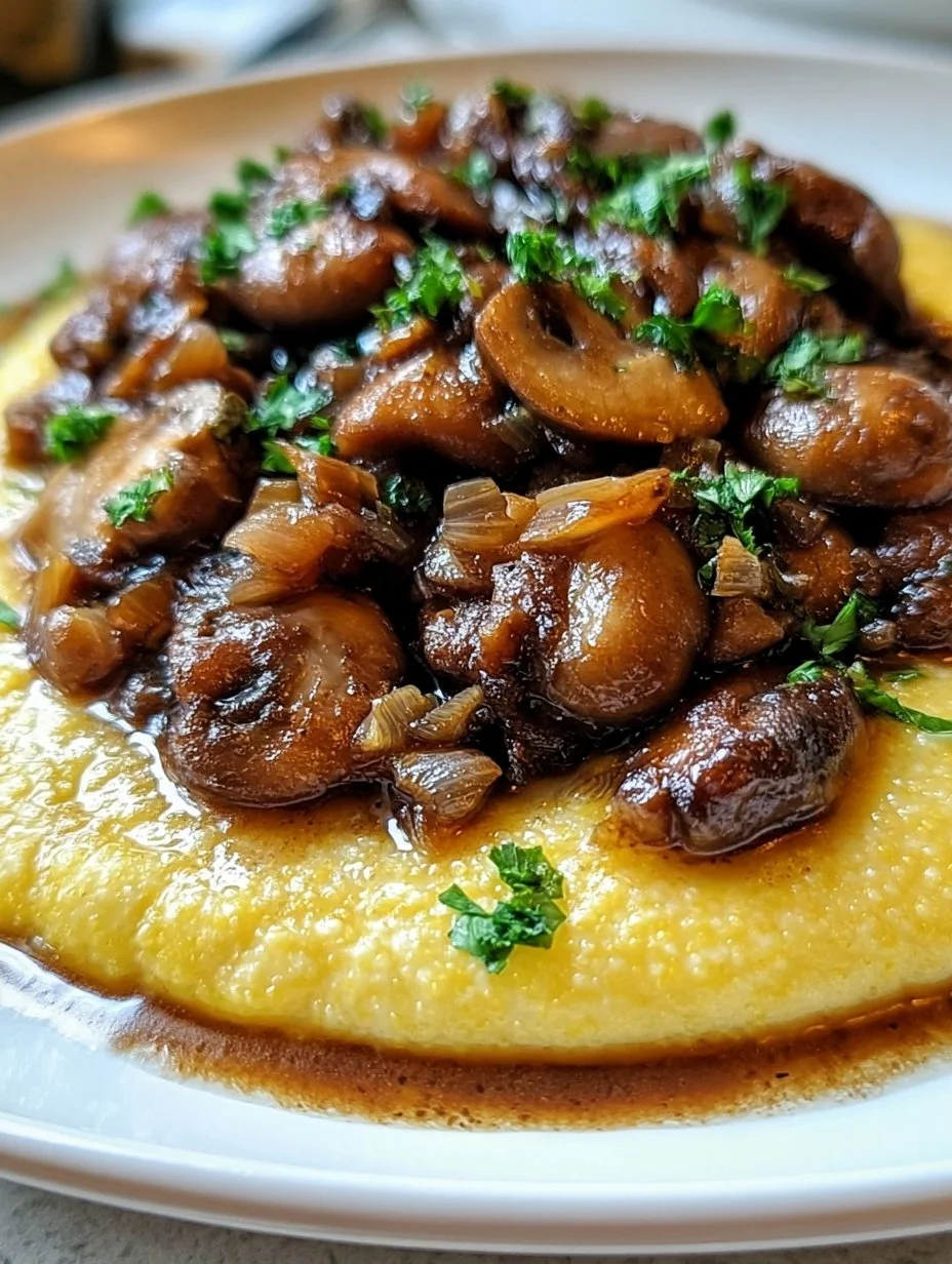 Pilzragout auf Parmesan Polenta
