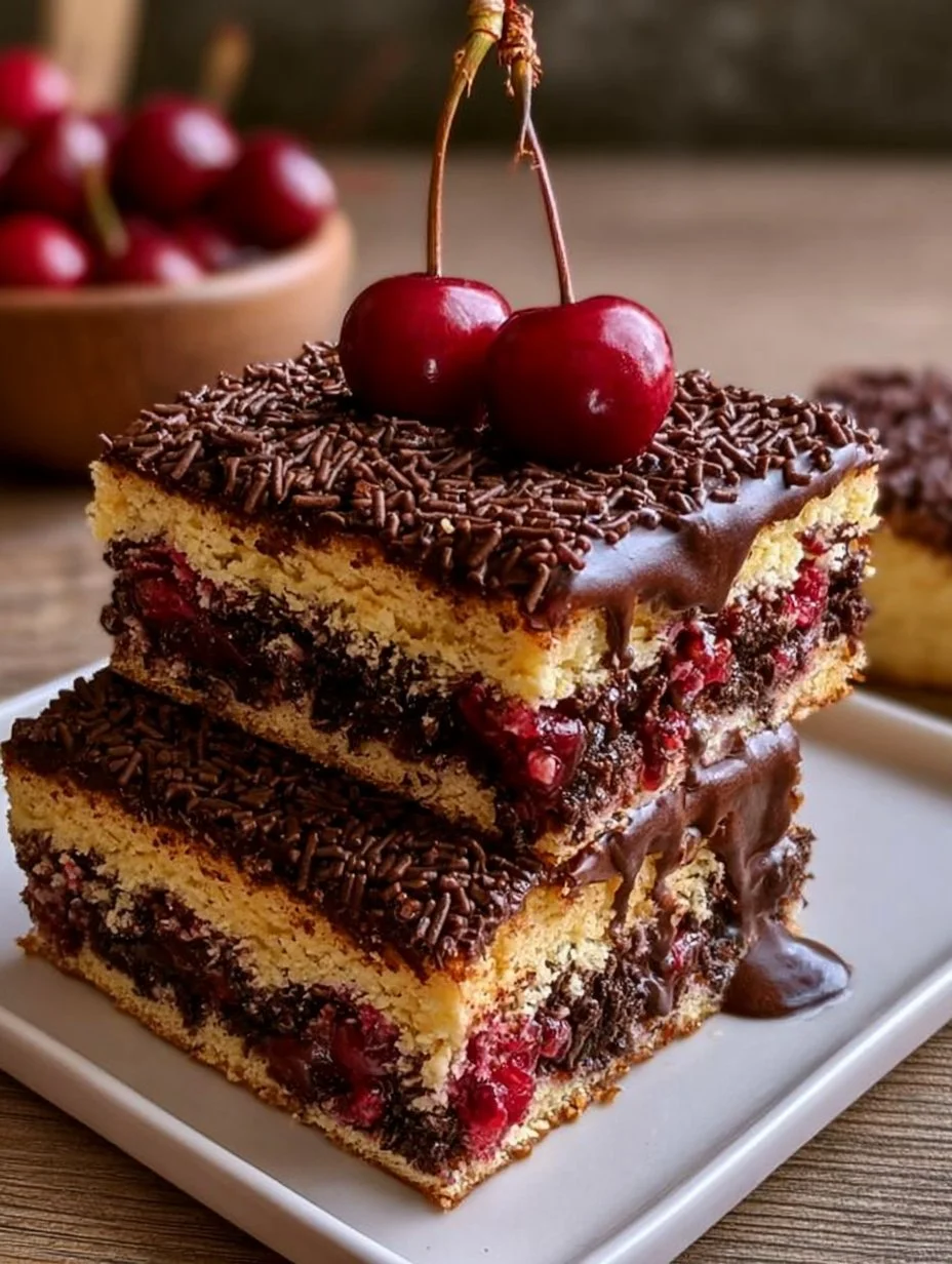 Ameisenkuchen mit Kirschen