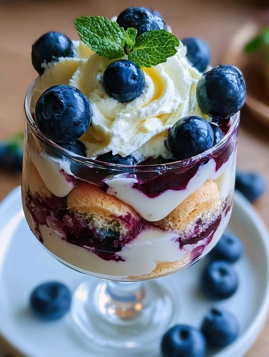 Blaubeer Tiramisu im Glas