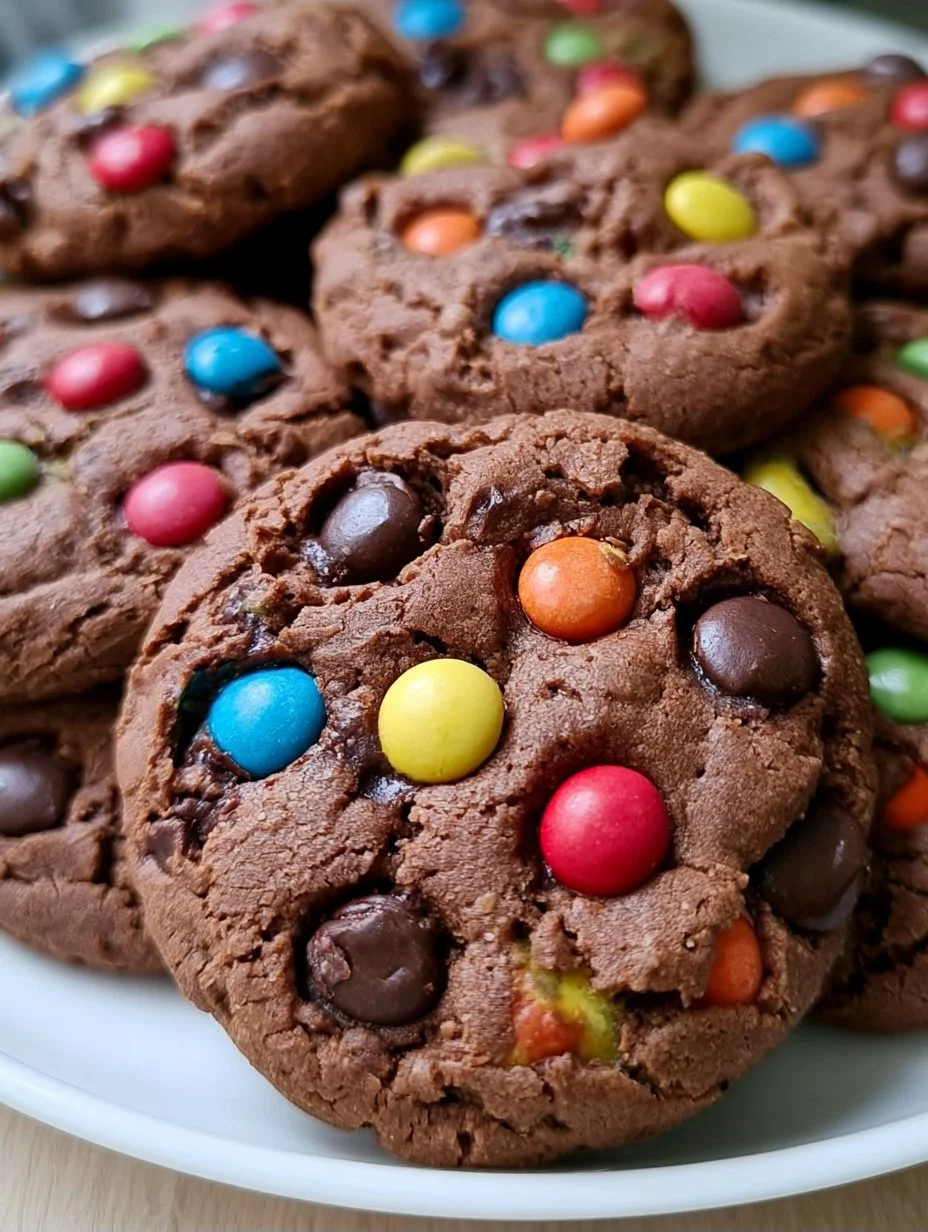 Bunte Schokoladen Cookies mit Smarties