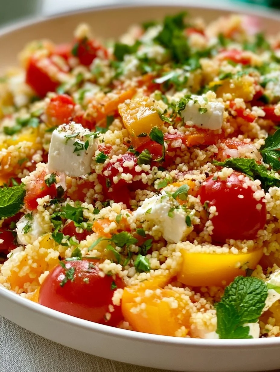 Bunter Couscous Salat mit Paprika &amp; Feta – Frisch &amp; Lecker!