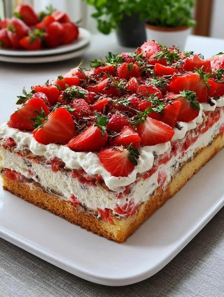 Erdbeeren- Stracciatella-Kuchen