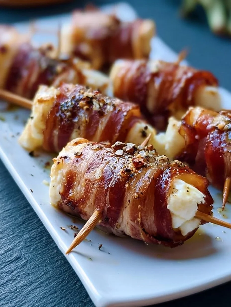 Feta-Schinkenröllchen auf einem Servierteller, ideal als Snack oder Vorspeise