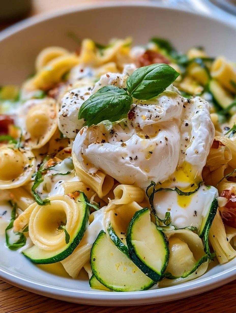 Frische Burrata Pasta: Sommergenuss mit Zucchini &amp; Basilikum