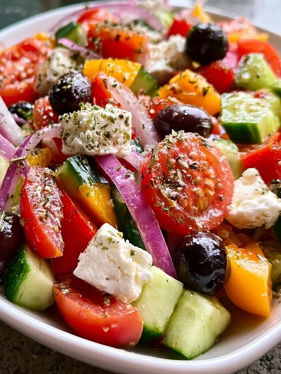 Griechischer Bauernsalat mit frischem Gemüse und Feta-Käse