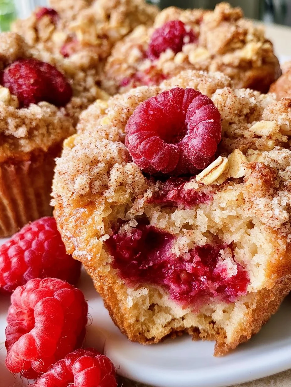 Himbeer-Muffins mit Haferflocken-Streuseln