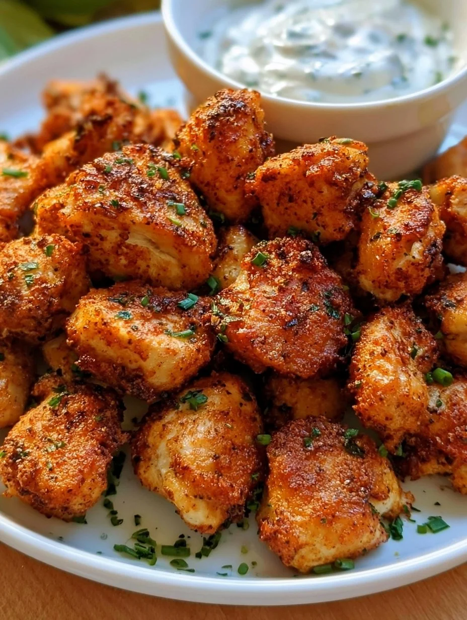 Knusprige Airfryer Cajun Chicken Bites mit Scharfer Ranch