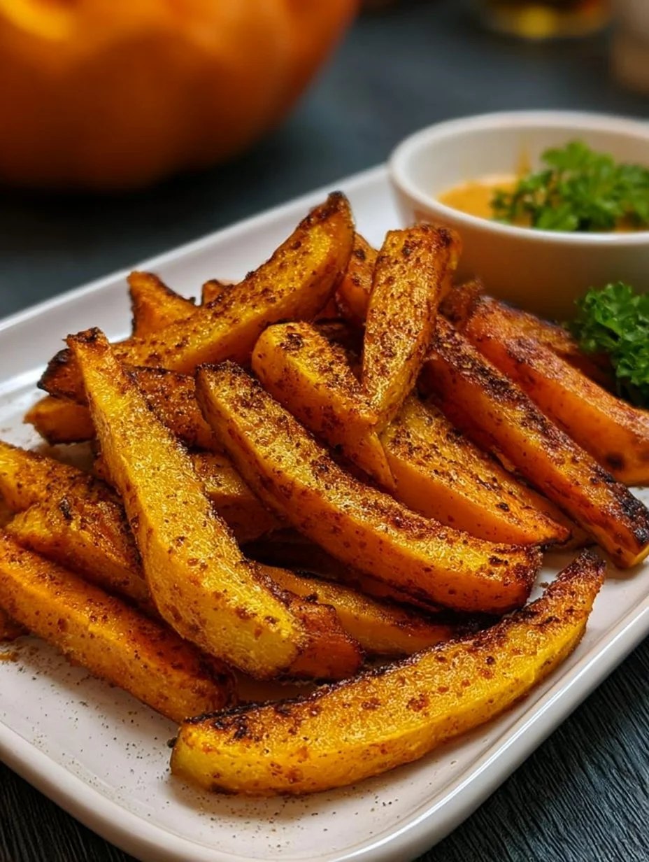 Kürbispommes aus der Heißluftfritteuse