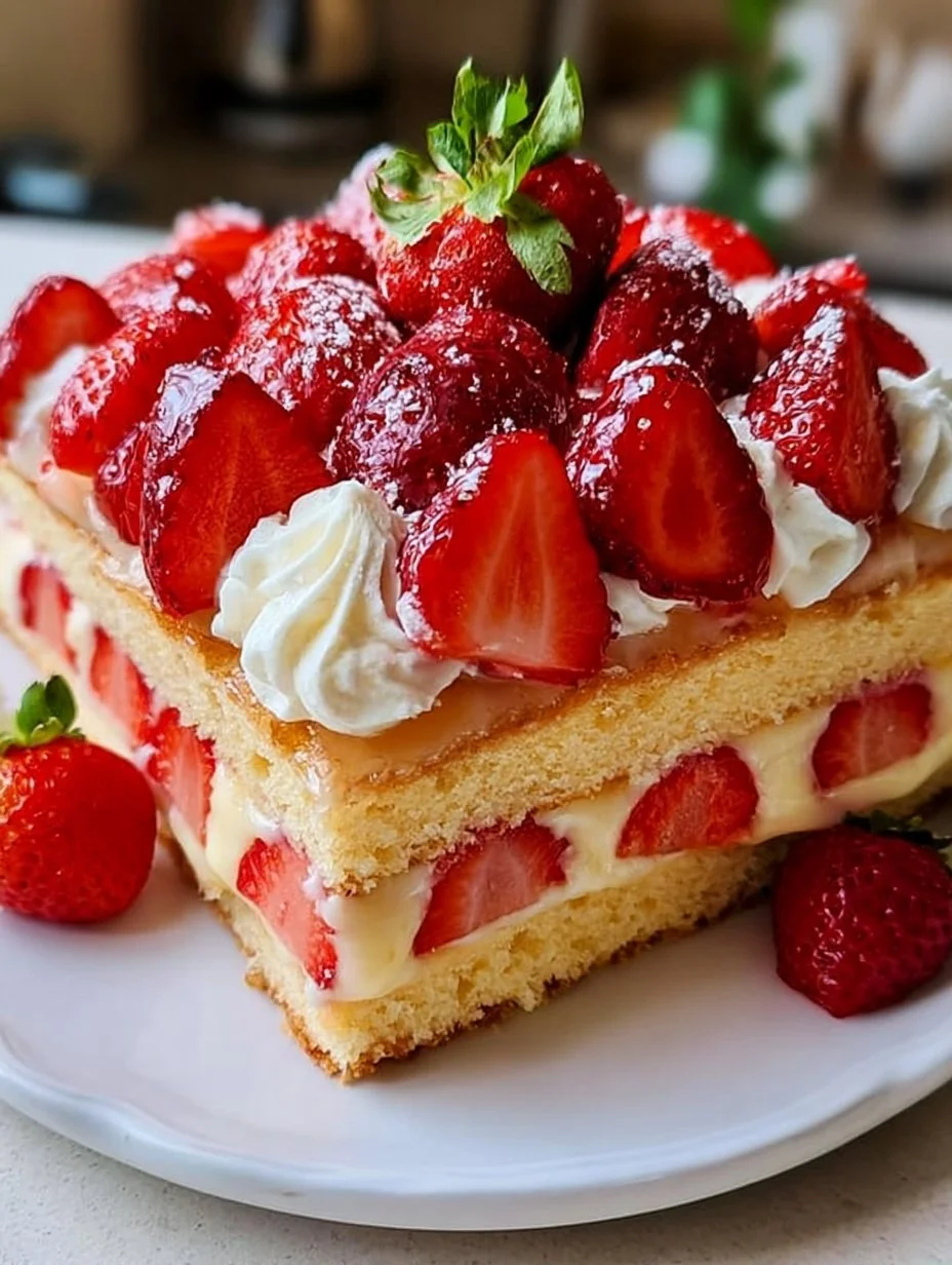 Omas Erdbeerkuchen mit Pudding