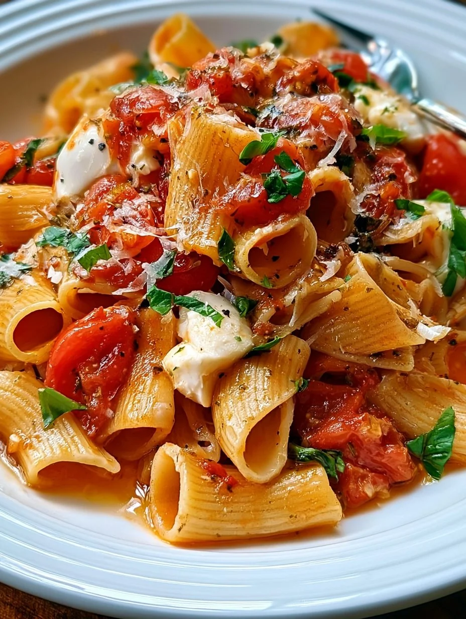 Pasta alla Sorrentina mit frischem Mozzarella und Tomatensauce
