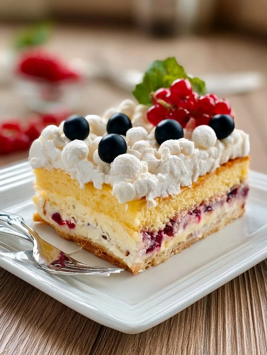 Ribiselkuchen mit Schneehaube