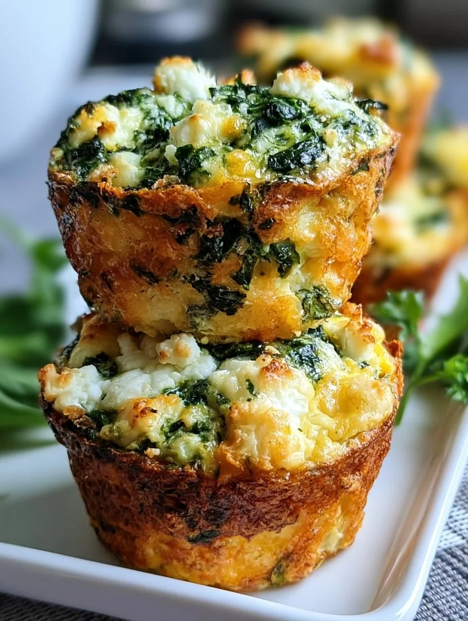 Leckere Spinat-Feta-Muffins frisch aus dem Ofen