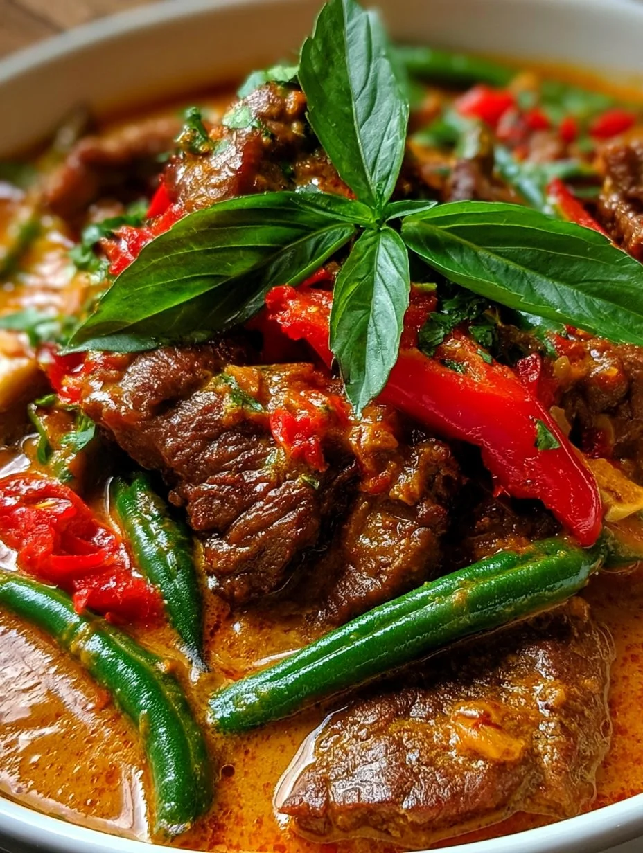 Leckeres Thai-Curry mit zartem Rindfleisch und frischen Gemüsesorten