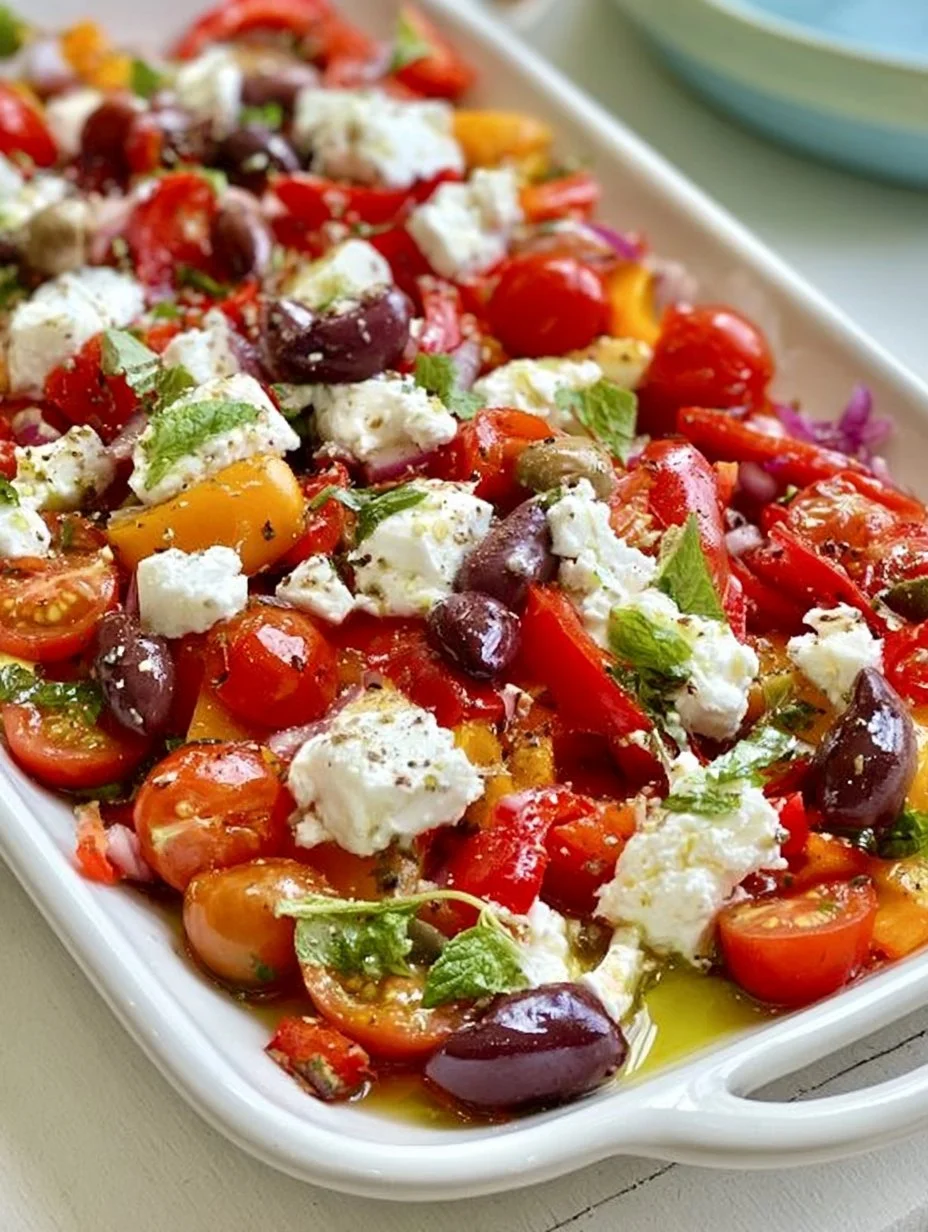 Tomaten-Paprikasalat mit Feta