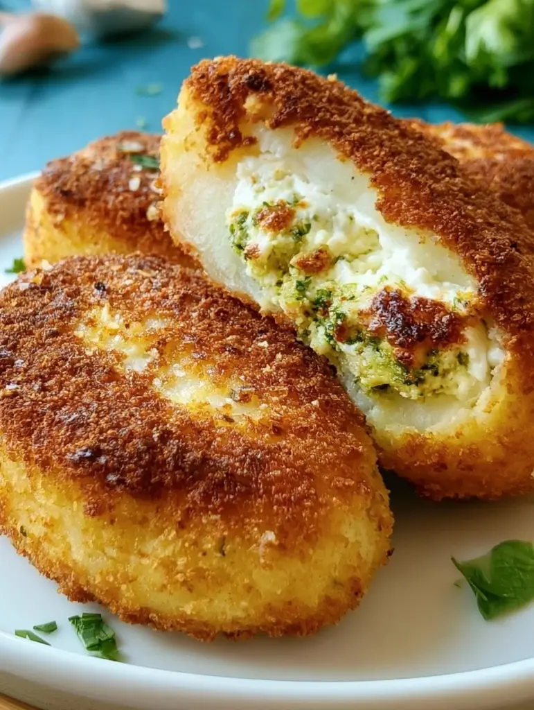 Vegetarisches Cordon Bleu mit Käse und Gemüsefüllung auf einem Teller