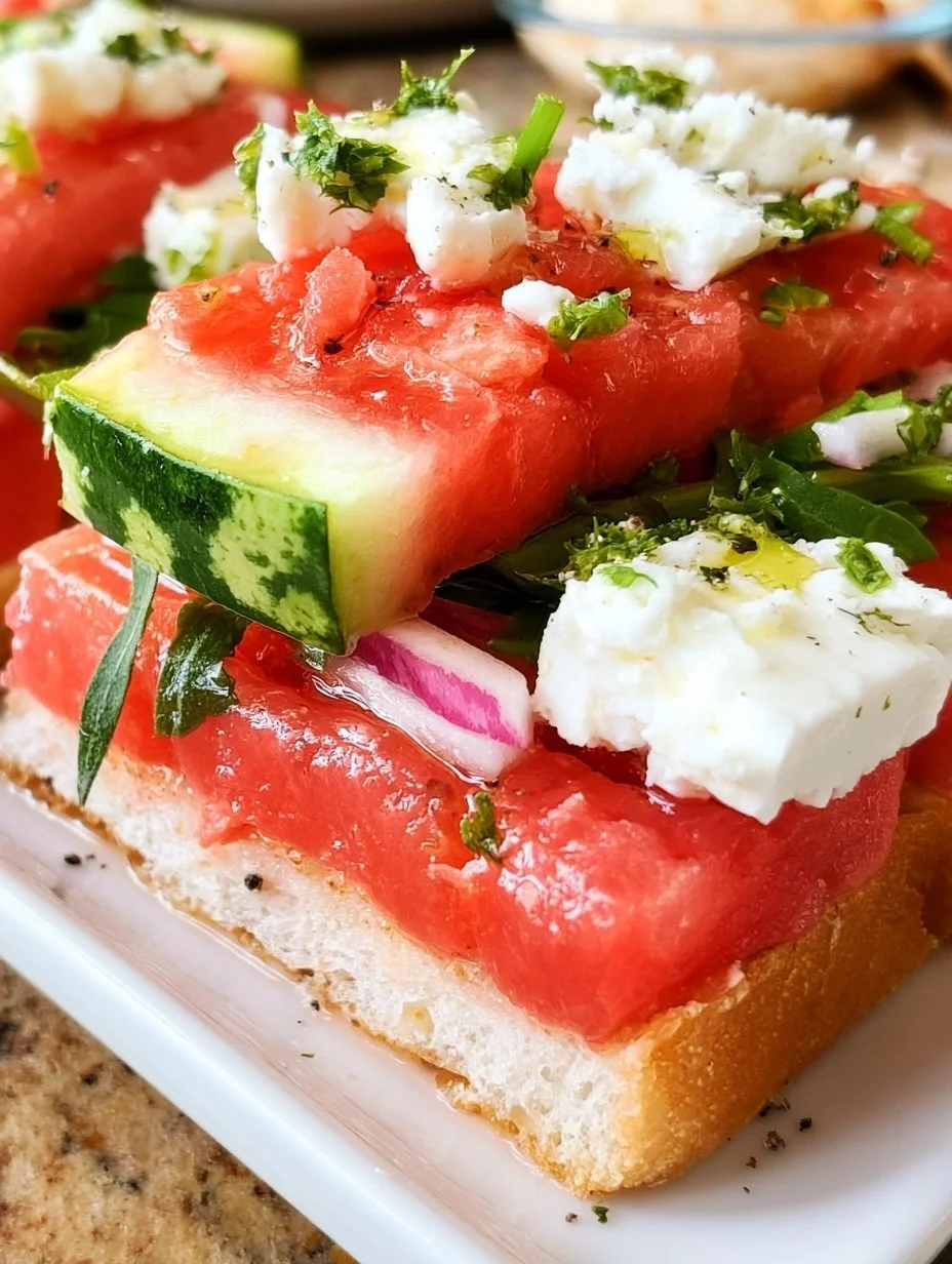 Wassermelonen-Sandwich mit Feta