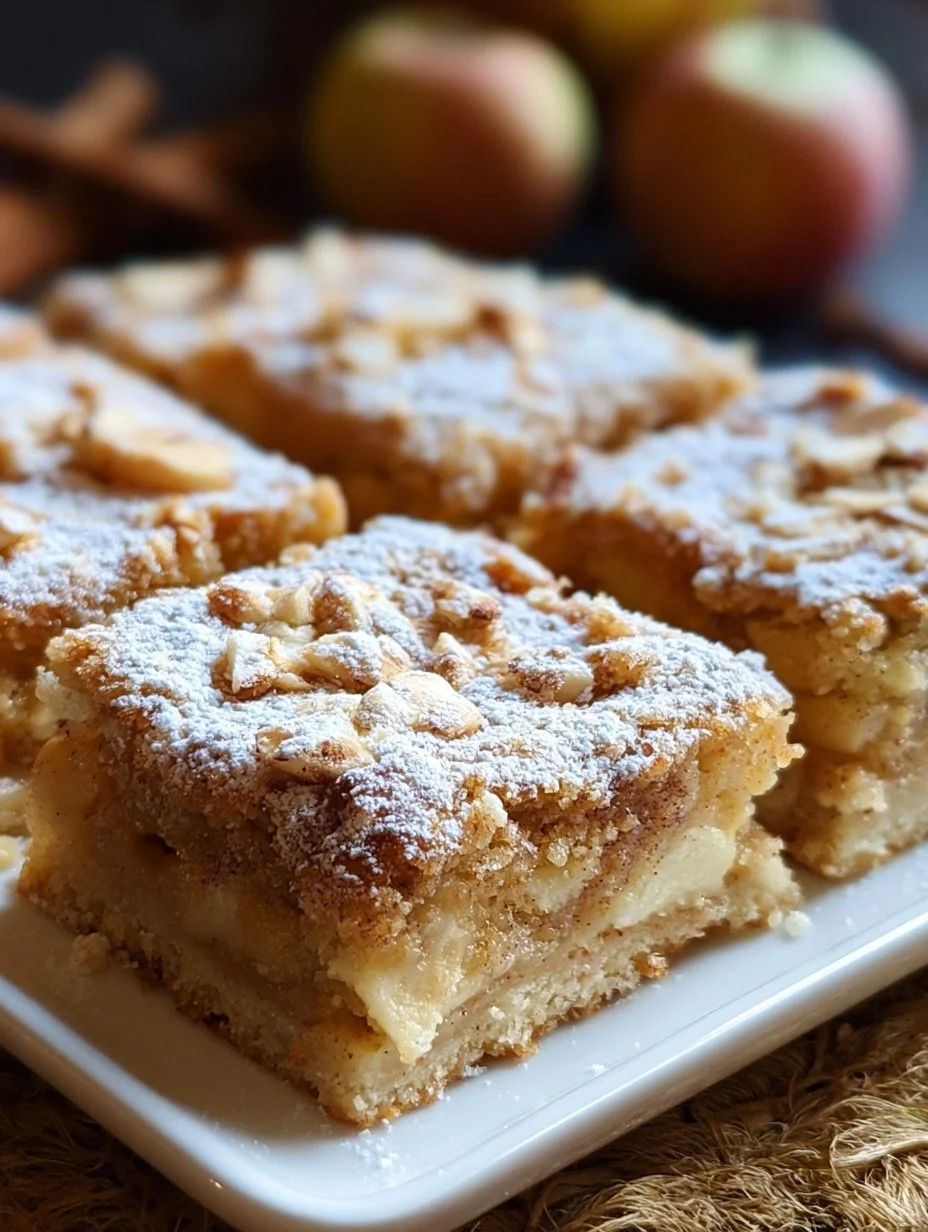 Zimt Apfel Blondies mit Mandelkruste