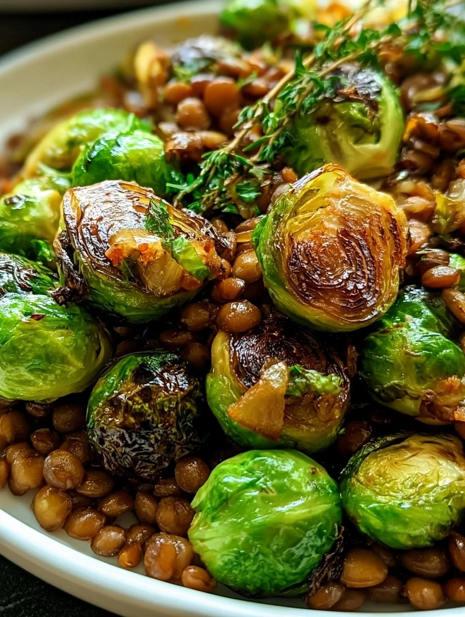 Gebratener Rosenkohl mit Berglinsen