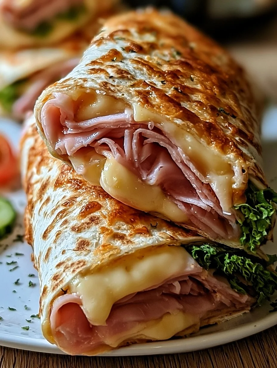 Handbrot mit Schinken und Käse