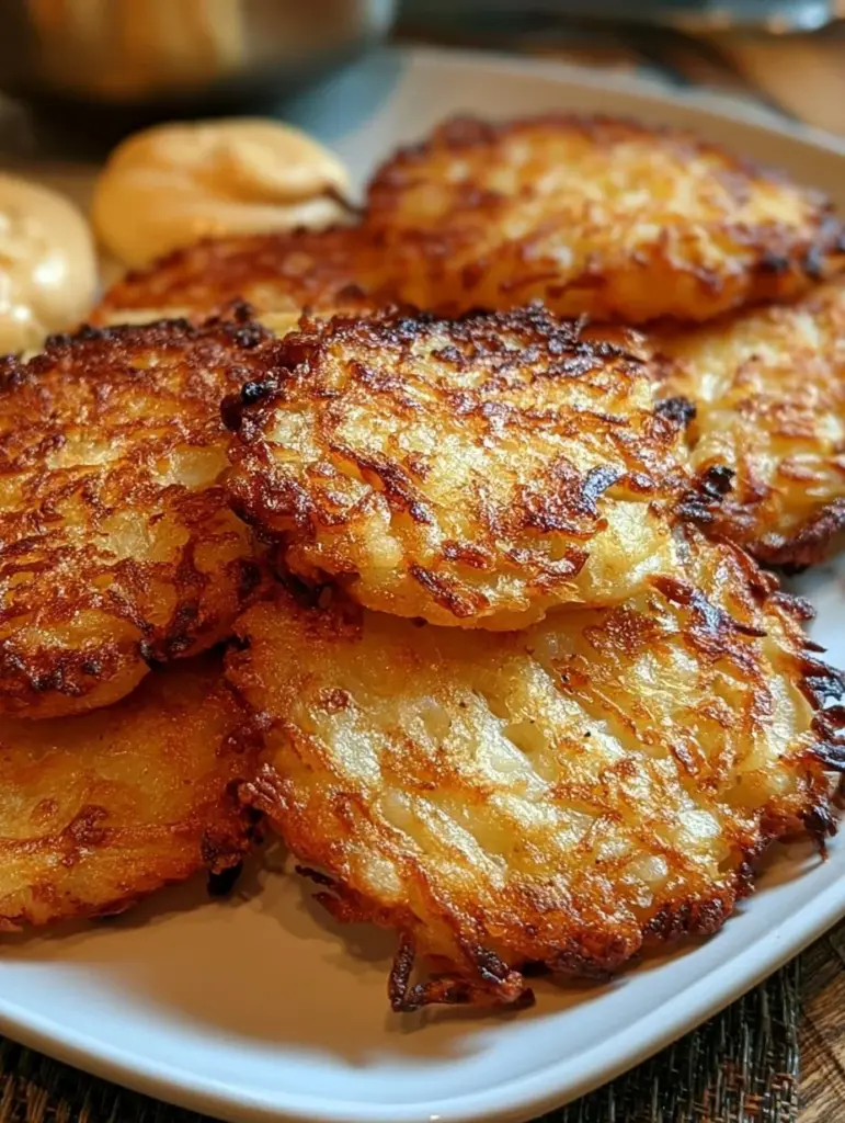 Frittierte Kartoffelpuffer ohne Fett aus der Heißluftfritteuse