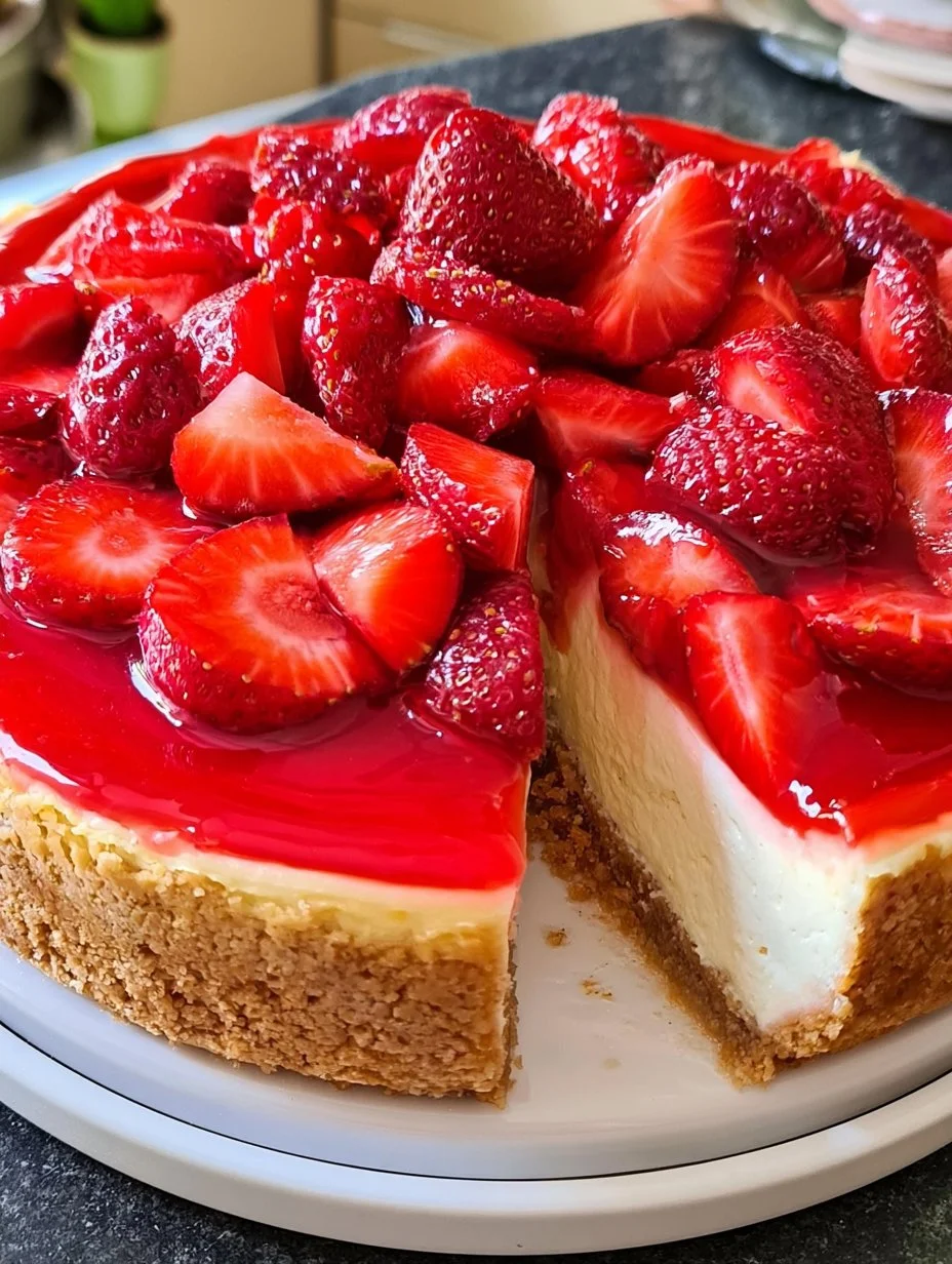 Käsekuchen mit Erdbeeren