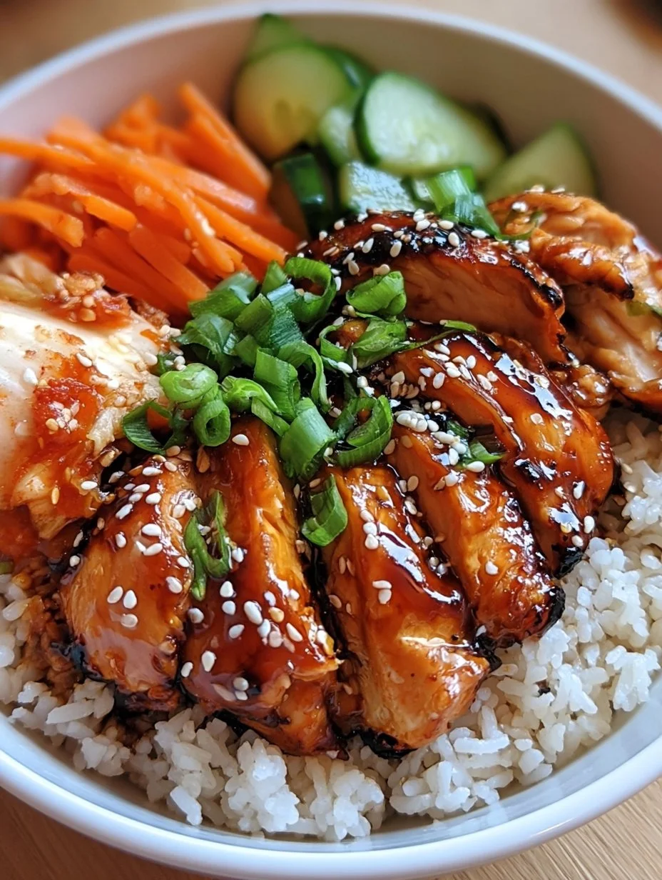 Koreanischer Reis- Hähnchen-Bowl