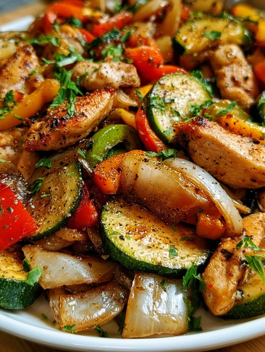 Köstliche Low-Carb Gemüsepfanne mit Geflügel