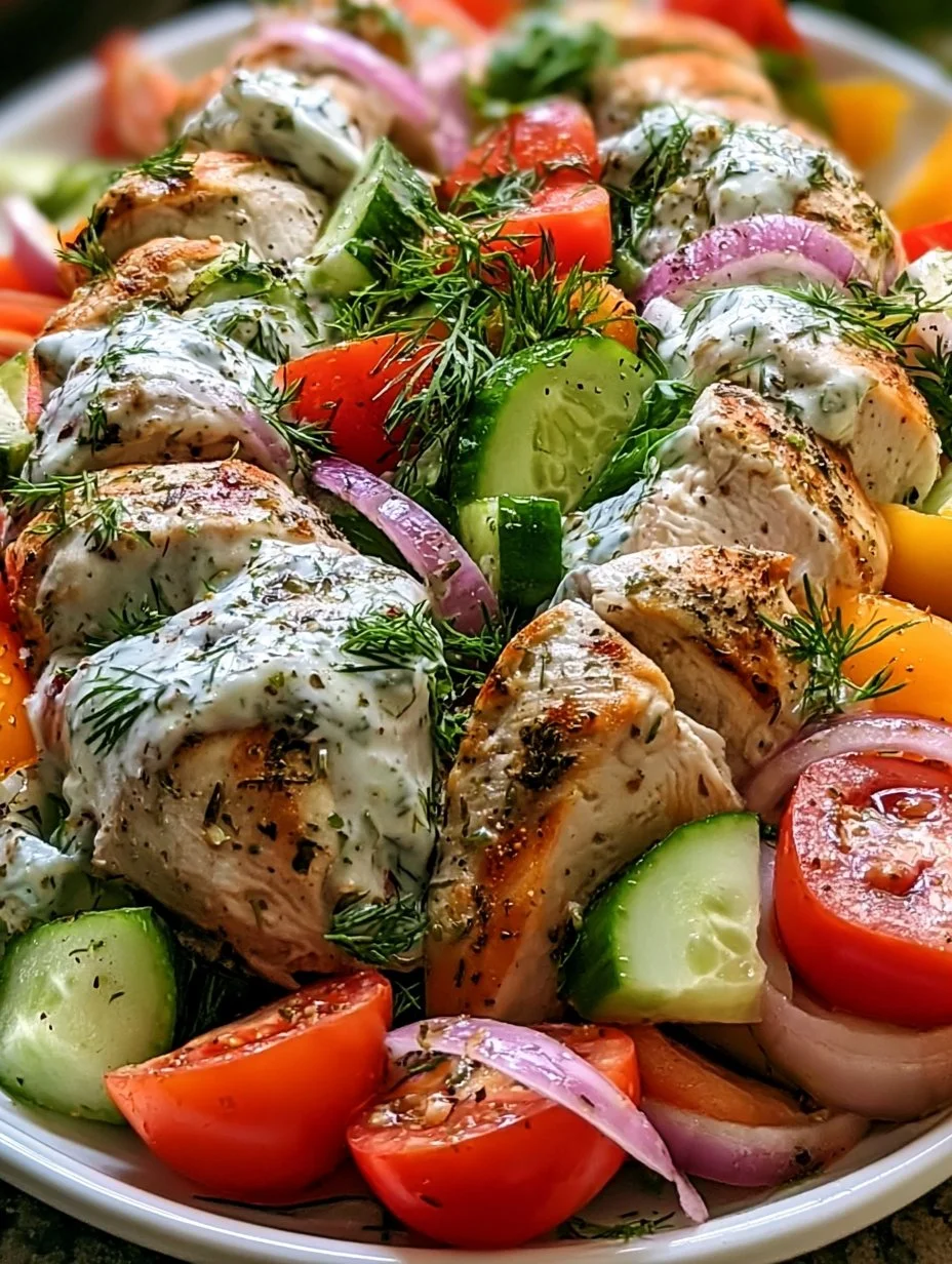 Mediterrane Köstlichkeit Tzatziki Hähnchensalat