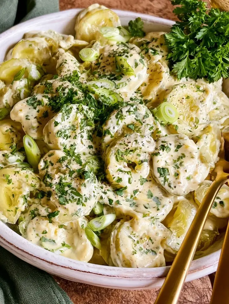 Schmorgurken Rezept nach Omas Art, serviert auf einem geschmackvollen Teller.