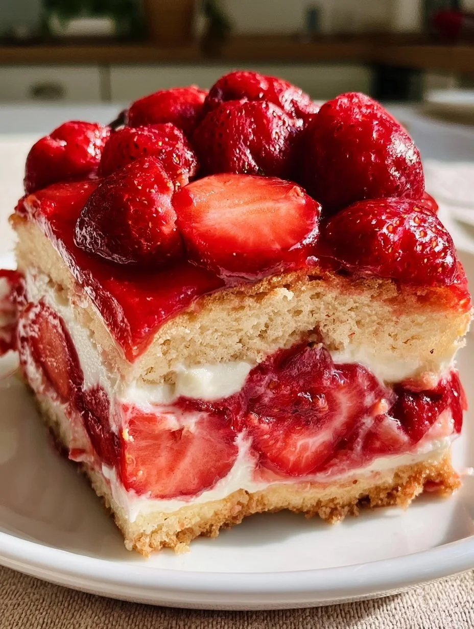 Schneller Erdbeerkuchen mit Schmand