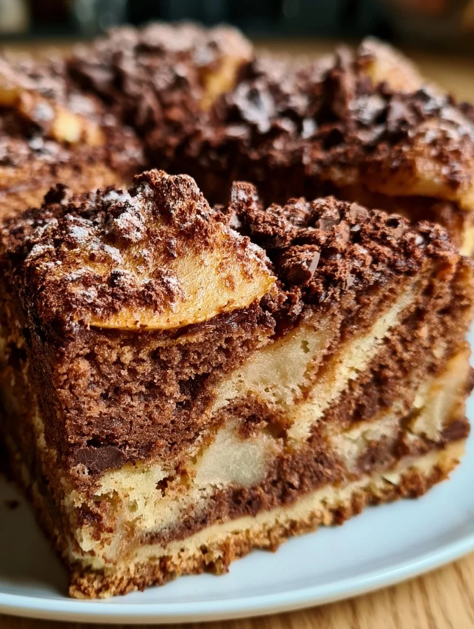 Schokoladen Birnenkuchen mit Schoko-Streuseln