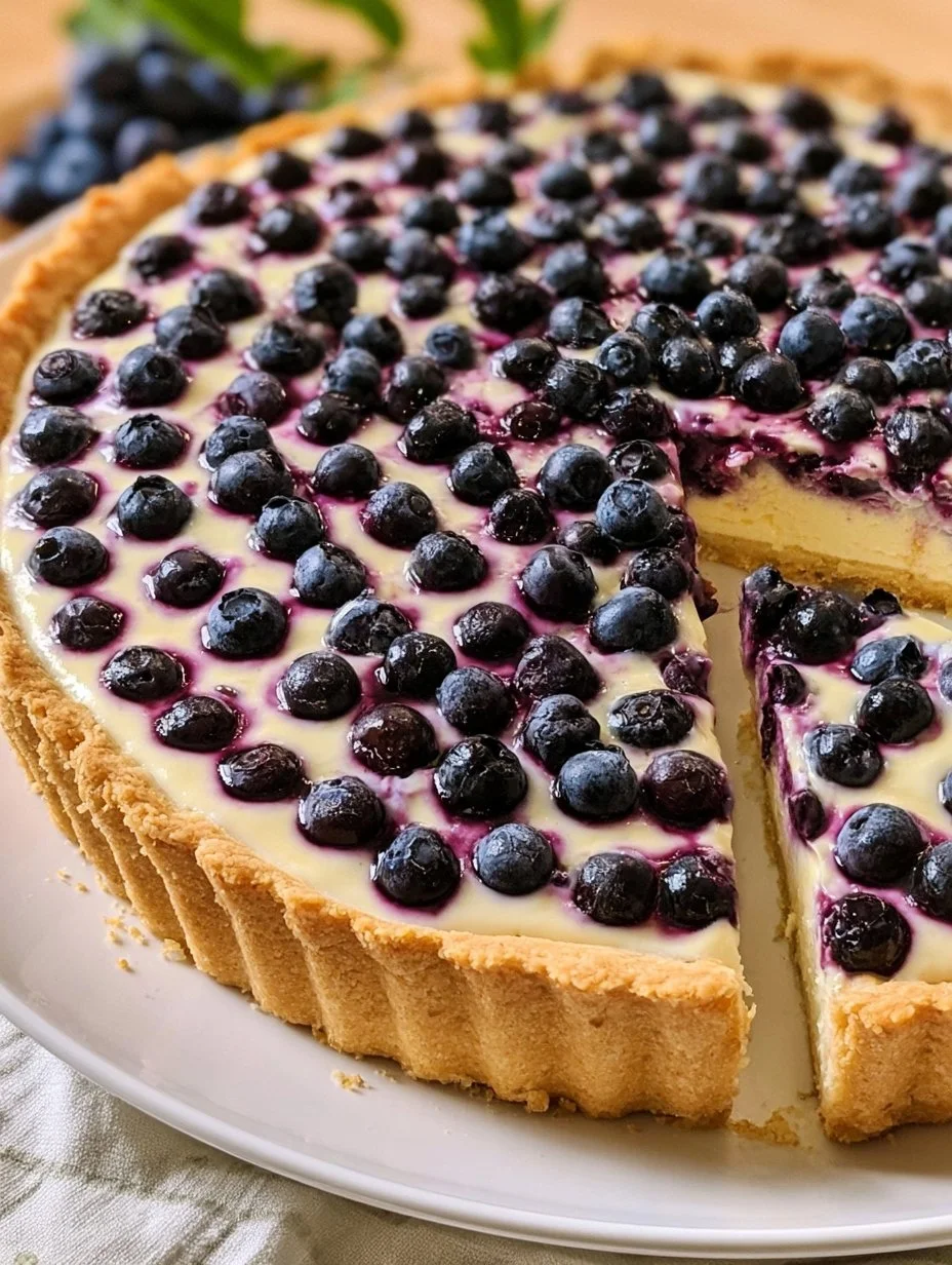 Skandinavische Blaubeertarte mit cremigem Schmandguss