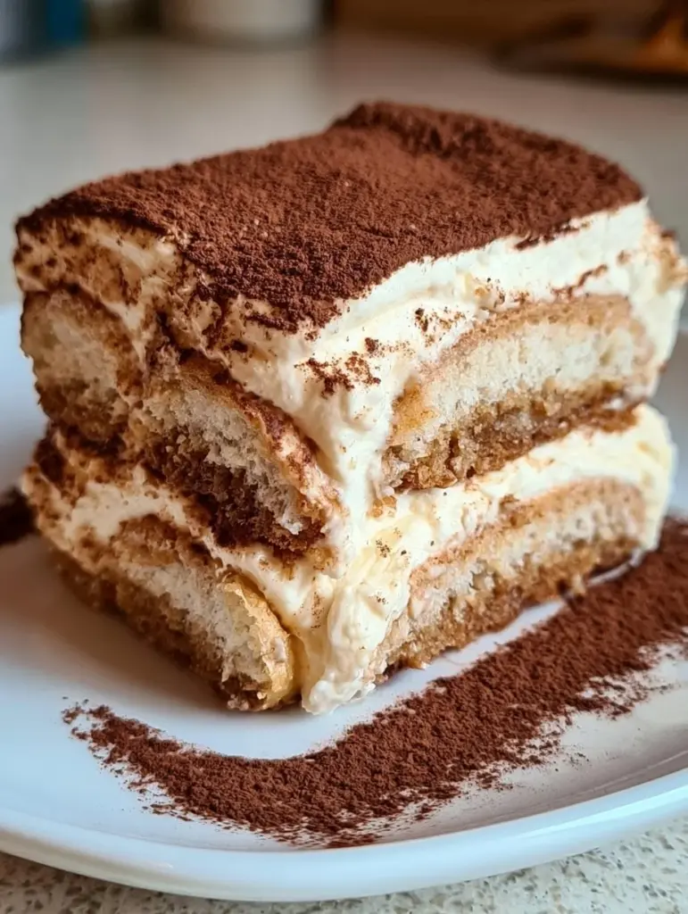 Delicious homemade Tiramisu dessert with layers of coffee and mascarpone