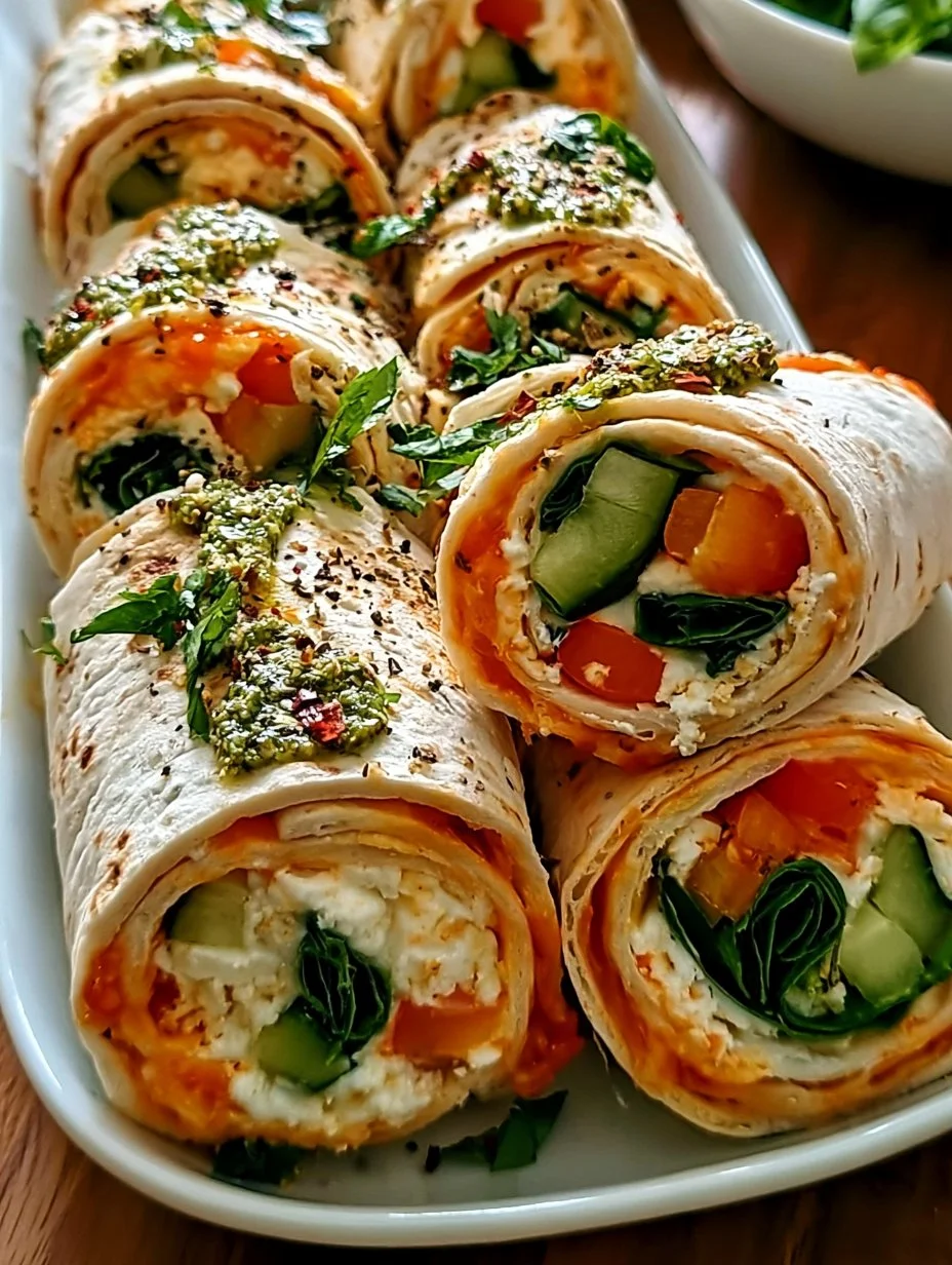 Tortilla-Röllchen mit Feta