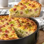 Fertiger High-Protein Lauch-Speck-Kuchen mit Quark-Hafer-Boden