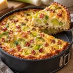 Fertiger Low-Carb Lauchkuchen mit Blumenkohlboden und Gouda
