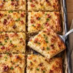 Herzhafter Zwiebelkuchen mit Speck und goldbrauner Käsekruste auf dem Backblech